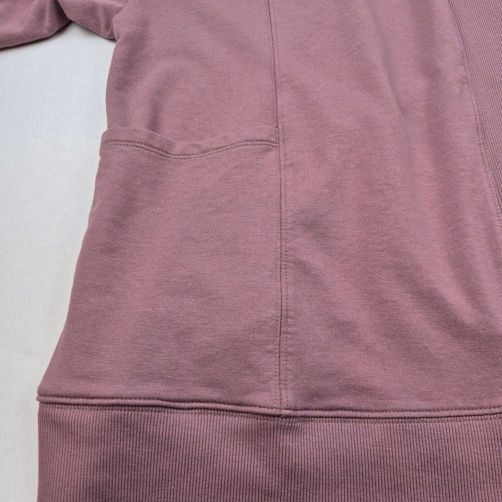 Zuda Open Front Cardigan Kimono L Mauve Knit Long Sleeve Pockets Lightweight - Picture 7 of 13